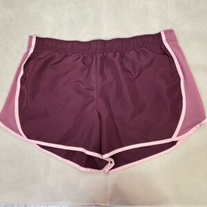 Athletic Works XL 16-18 Athletic Shorts Burgundy Lined Elastic Waist Activewear